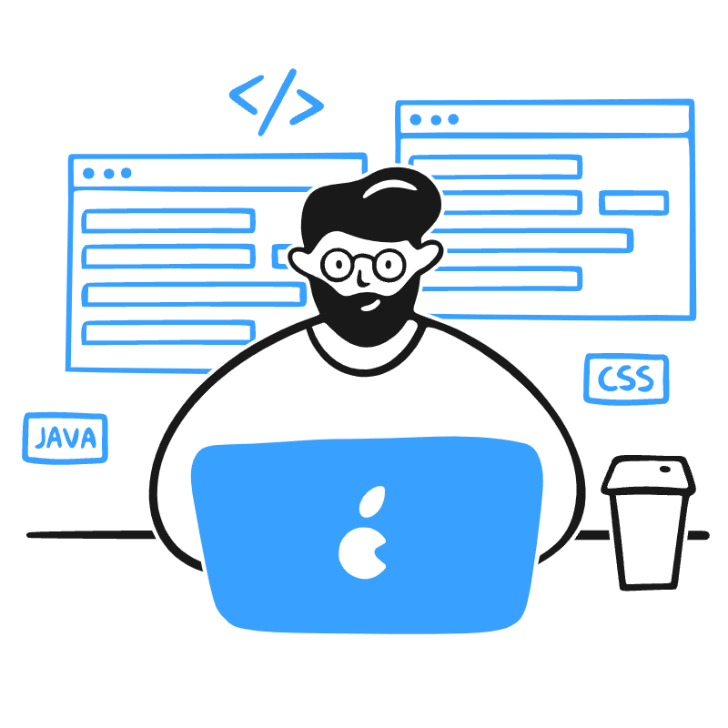 Programmer Coding Illustration from Brooklyn Set