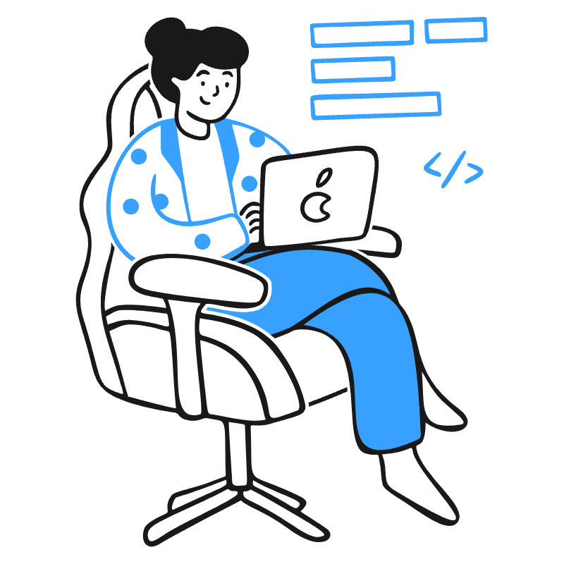 Programmer On Chair Illustration from Brooklyn Set
