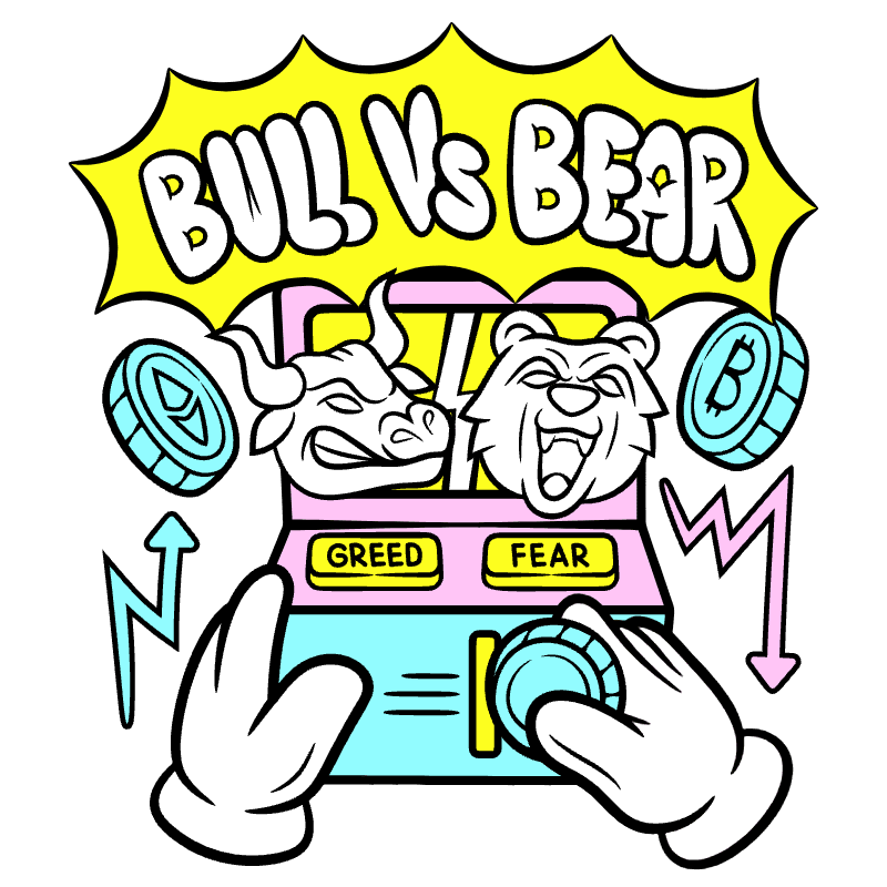 Bull Vs Bear Illustration from Web 3.0 Set