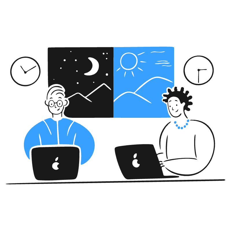Asynchronous Work Illustration from Brooklyn Set