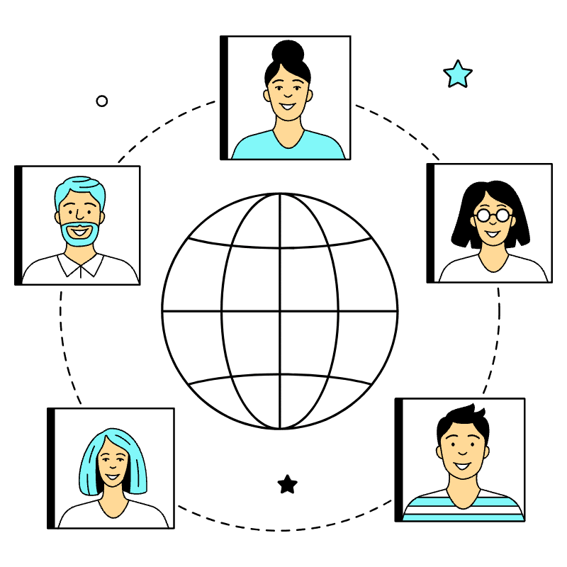 Remote Team Illustration from London Set