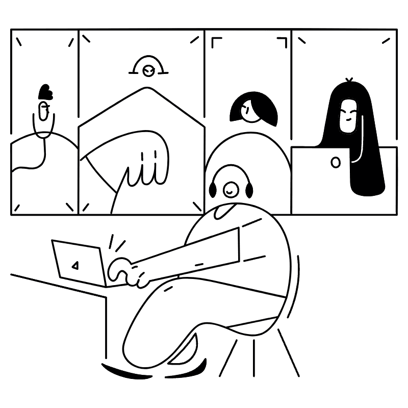 Video Conference Illustration from New York Monoline Set