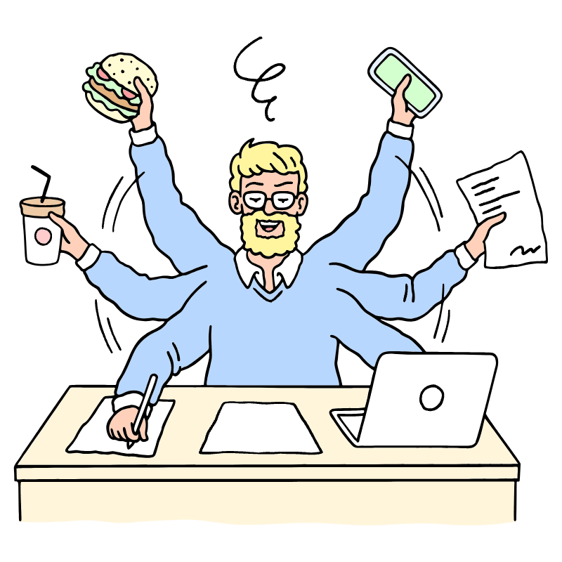 Work Being Productive Illustration from Bruxelles Set