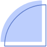Abstract Circle Sharp Half Element from Geometric shapes Set