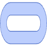 Abstract Path Oval Route Element from Geometric shapes Set