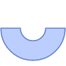 Circle Half Element from Geometric shapes Set