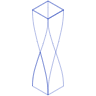Spiral Square Wireframe Element from Volumetric Shapes Set