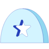 Circle Half Star Line Shade Element from Volumetric Shapes Set