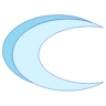 Crescent Moon Line Shade Element from Volumetric Shapes Set