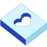 Rectangle Cuboid Heart Line Shade Element from Volumetric Shapes Set