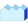 Zigzag House Rectangle Triangle Line Shade Element from Volumetric Shapes Set
