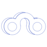 Circle Curve Bicular Line Element from Volumetric Shapes Set