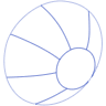 Oval Radar Line Element from Volumetric Shapes Set