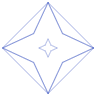 Triangle Pyramid Octahedron 2 Line Element from Volumetric Shapes Set