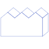 Zigzag House Rectangle Triangle Line Element from Volumetric Shapes Set