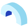 Curve Half Shade Element from Volumetric Shapes Set