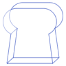 Bread Wireframe 1 Element from Volumetric Shapes Set