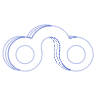 Circle Curve Bicular Wireframe Element from Volumetric Shapes Set