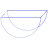 Circle Half Down Wireframe Element from Volumetric Shapes Set
