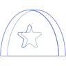Circle Half Star Wireframe Element from Volumetric Shapes Set