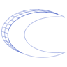 Crescent Moon Wireframe Element from Volumetric Shapes Set