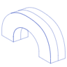 Curve Half Wireframe Element from Volumetric Shapes Set