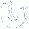 Curve U Wireframe Element from Volumetric Shapes Set