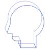 Face Head Wireframe Element from Volumetric Shapes Set