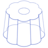 Flower Pudding Wireframe Element from Volumetric Shapes Set
