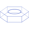 Hexagon Nut Wireframe Element from Volumetric Shapes Set
