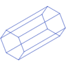 Hexagonal Prism Wireframe Element from Volumetric Shapes Set
