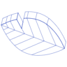 Leaf Wireframe Element Abstract Dimension Leaf Wireframe Element from Volumetric Shapes Set