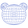 Oval Bear Wireframe Element from Volumetric Shapes Set