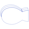 Oval Fish Wireframe Element from Volumetric Shapes Set
