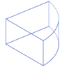 Pie Curve Cube Wireframe Element from Volumetric Shapes Set