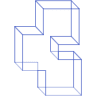 Rectangle Cuboid Block Wireframe 2 Element from Volumetric Shapes Set