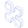 Rectangle Cuboid Block Wireframe 3 Element from Volumetric Shapes Set