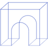 Rectangle Cuboid Curve Wireframe Element from Volumetric Shapes Set