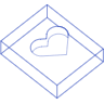 Rectangle Cuboid Heart Wireframe Element from Volumetric Shapes Set