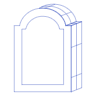 Rectangle Curve Frame Wireframe Element from Volumetric Shapes Set
