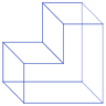 Rectangle Stairs Cuboid 1 Wireframe Element from Volumetric Shapes Set
