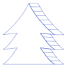 Triangle Tree Wireframe Element from Volumetric Shapes Set
