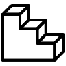 Block Stairs Element from Symbols 3D Fun - Line Set