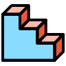 Block Stairs Element from Symbols 3D Fun - Filled Set