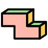 Block Z Zigzag Left Element from Symbols 3D Fun - Filled Set