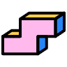 Block Z Zigzag Right Element from Symbols 3D Fun - Filled Set