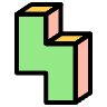 Block Zigzag Vertical Left Element from Symbols 3D Fun - Filled Set