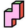 Block Zigzag Vertical Right Element from Symbols 3D Fun - Filled Set