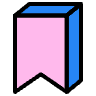 Bookmark Ribbon Element from Symbols 3D Fun - Filled Set