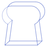 Bread 1 Element from Symbols 3D - Wireframe Set